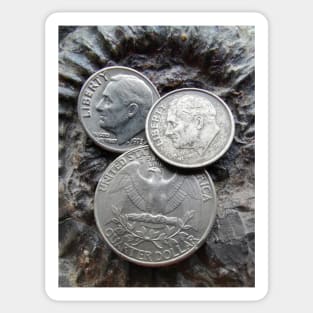 Metal detectorist, American silver coins Sticker